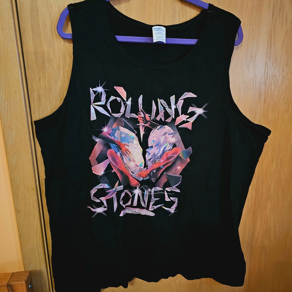 The Rolling Stones Black and Red Graphic Tank Top